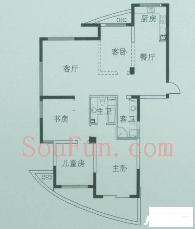 枫华府第4室2厅2卫177㎡户型图