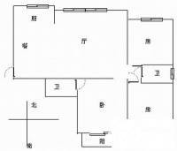 枫华府第3室2厅1卫156㎡户型图