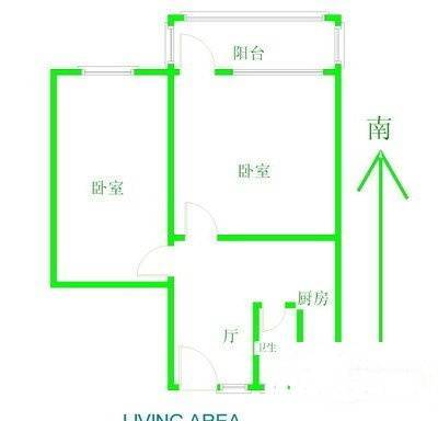 枫华府第2室1厅1卫88㎡户型图