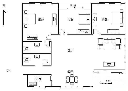 瑞博国际公寓4室2厅2卫898㎡户型图