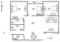 瑞博国际公寓4室2厅2卫898㎡户型图