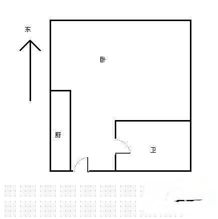 瑞博国际公寓1室0厅1卫60㎡户型图