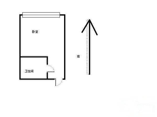 瑞博国际公寓1室0厅1卫60㎡户型图