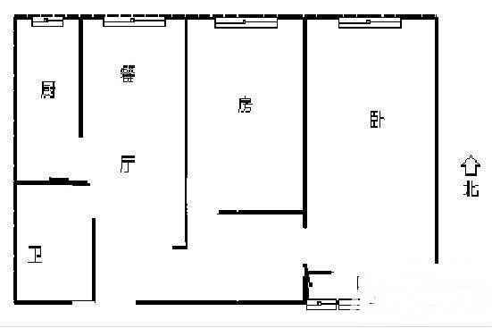 今日嘉园2室1厅1卫52㎡户型图