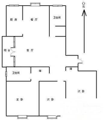 今日嘉园3室2厅2卫154㎡户型图