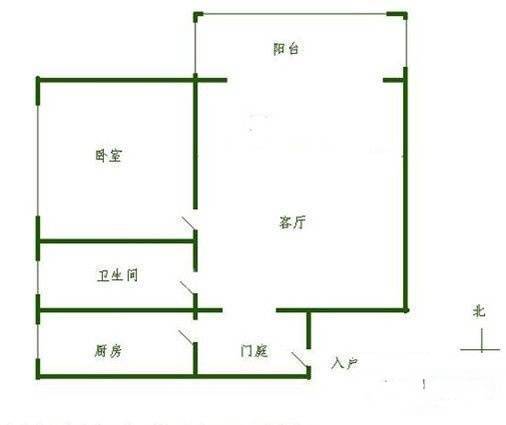 百瑞广场1室1厅1卫51㎡户型图