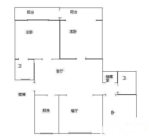 洄澜南苑3室2厅1卫138㎡户型图