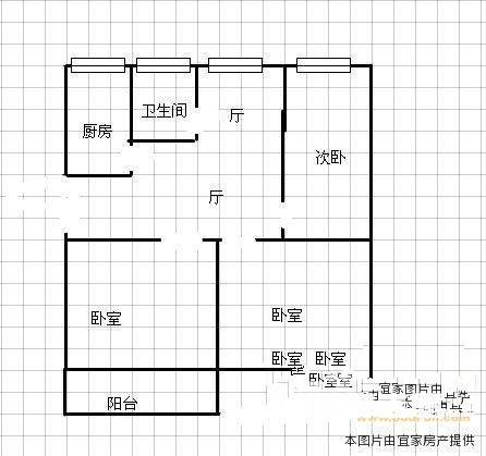 韩家弄3室1厅1卫93㎡户型图