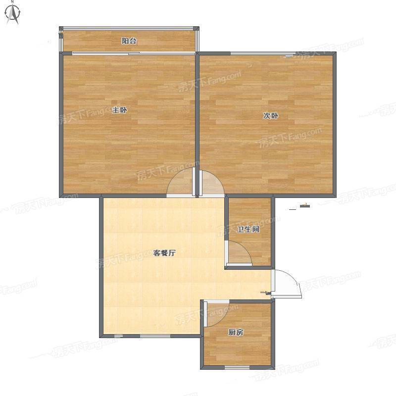 保俶北路小区2室1厅0卫75㎡户型图