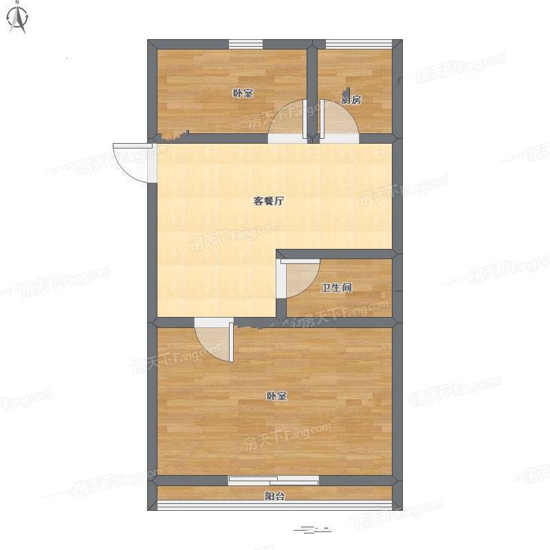 保俶北路小区2室1厅0卫68㎡户型图