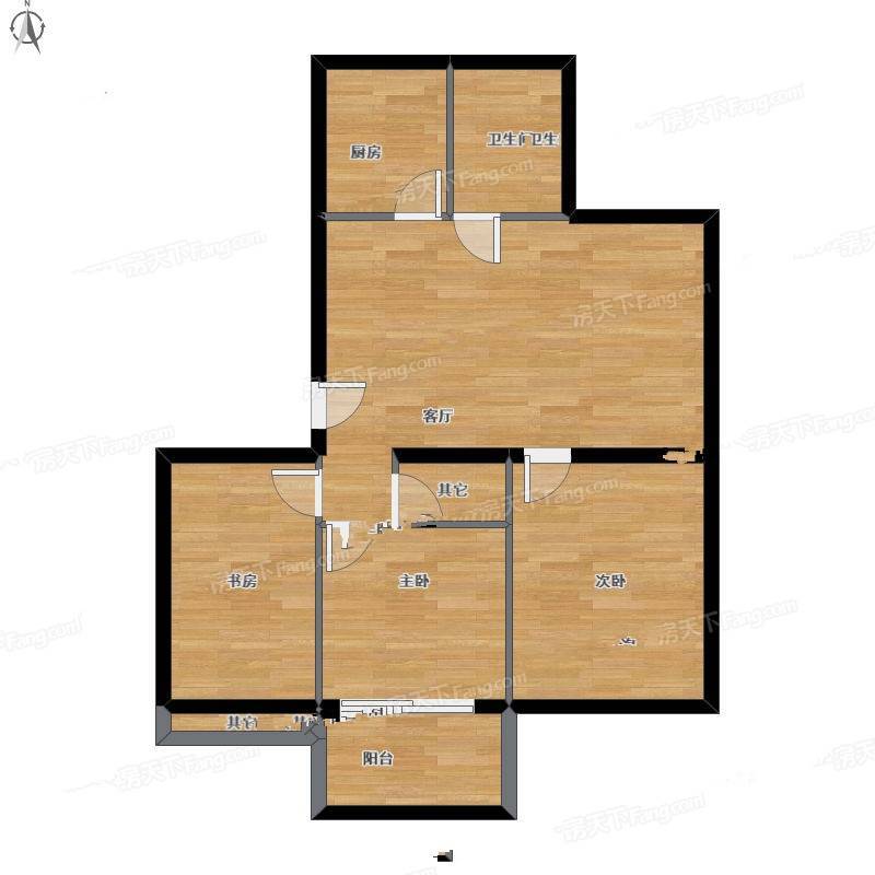 井泉公寓3室1厅0卫89㎡户型图