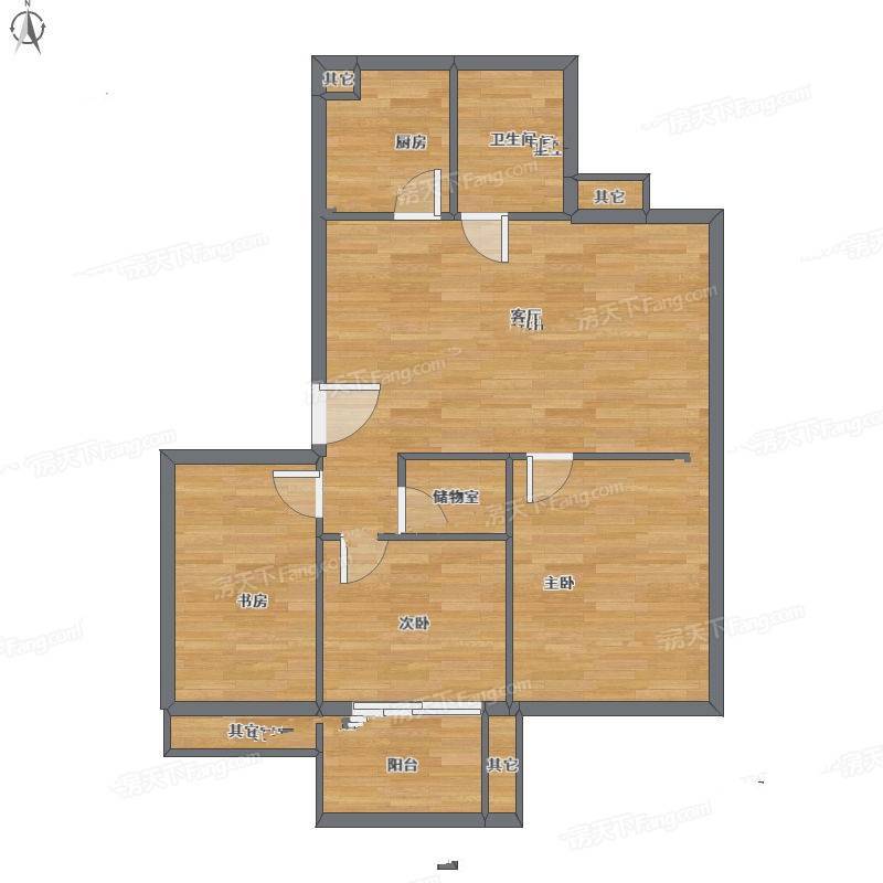 井泉公寓3室1厅0卫89㎡户型图