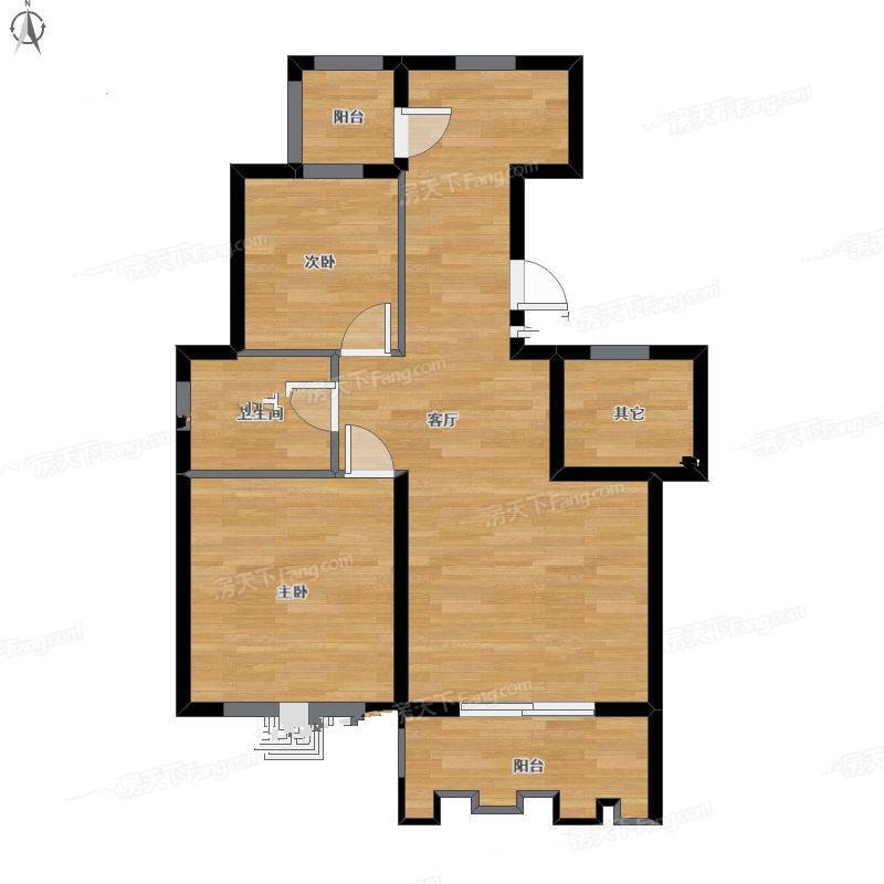 井泉公寓2室1厅0卫88㎡户型图