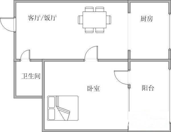 慧仁家园1室0厅1卫25㎡户型图