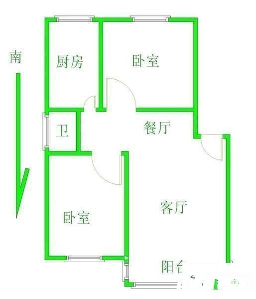 慧仁家园2室1厅1卫134㎡户型图