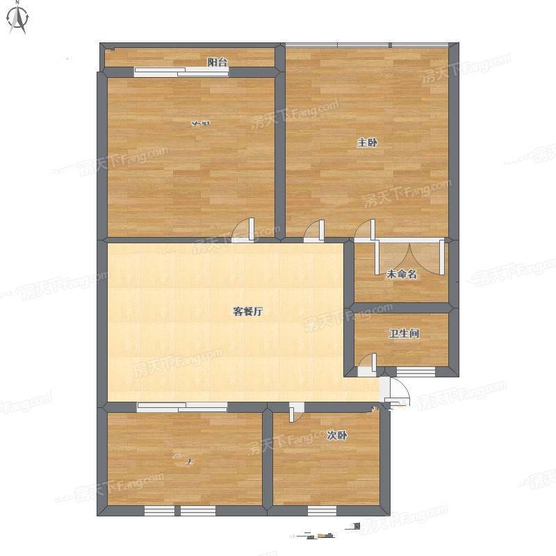 梅苑阁小区3室2厅0卫87㎡户型图