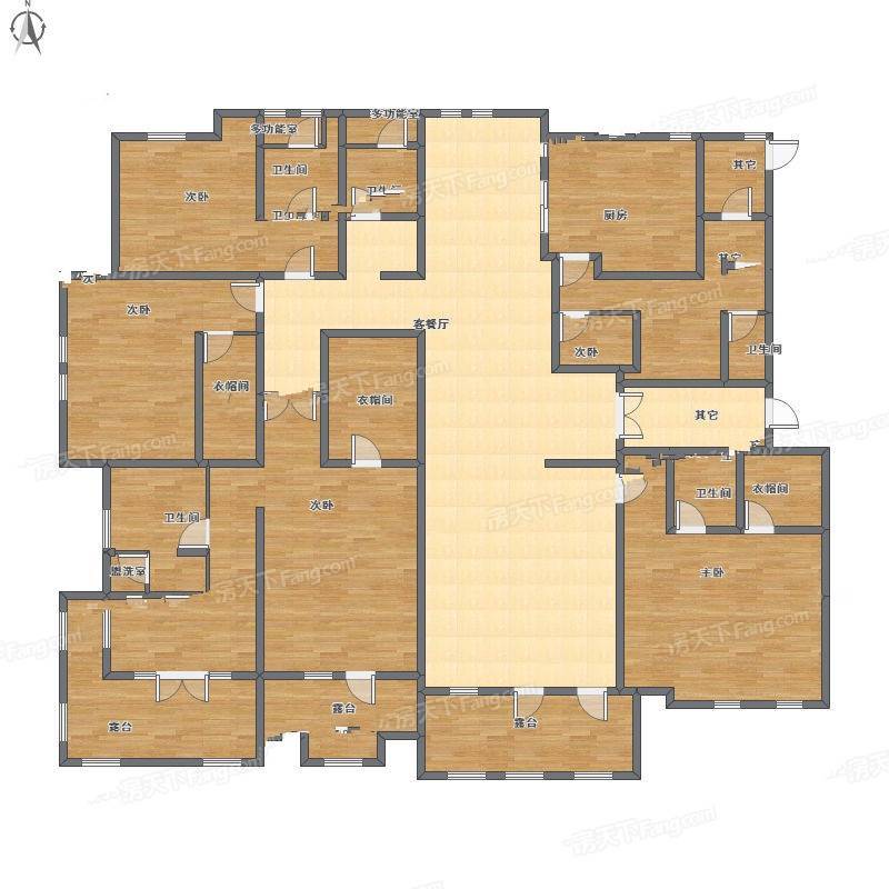 御湘湖4室2厅0卫389㎡户型图