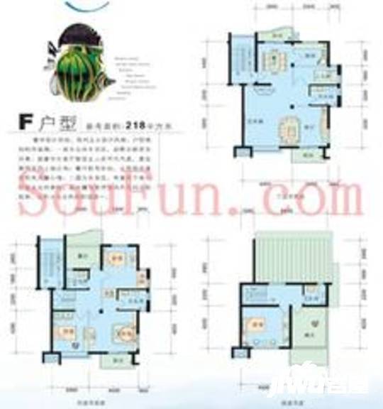 鸣翠蓝湾4室2厅3卫218㎡户型图