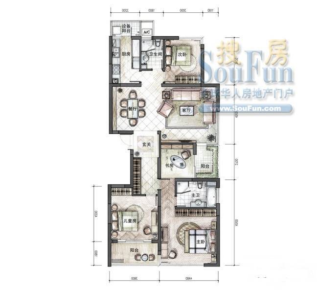 西鉴枫景4室2厅2卫158㎡户型图