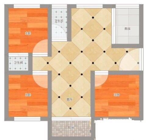 竹海水韵春风里3室2厅2卫111㎡户型图