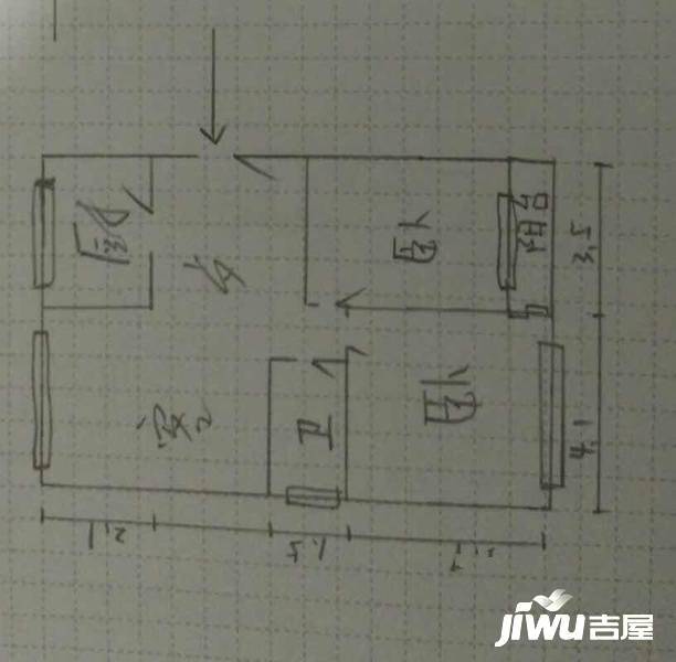 天阳棕榈湾二期3室2厅1卫95㎡户型图