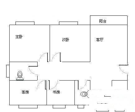 水木清华公寓4室2厅1卫181㎡户型图