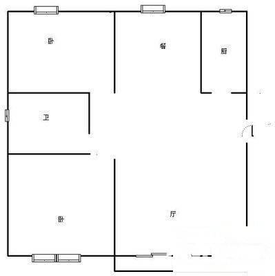 水木清华公寓2室2厅1卫115㎡户型图