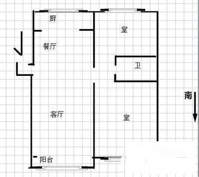 水木清华公寓2室2厅1卫115㎡户型图