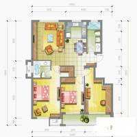 东湖春天3室2厅1卫135㎡户型图