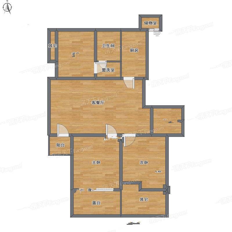 玉都枫景3室1厅0卫88㎡户型图