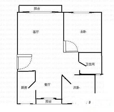 天阳棕榈湾一期2室2厅1卫158㎡户型图