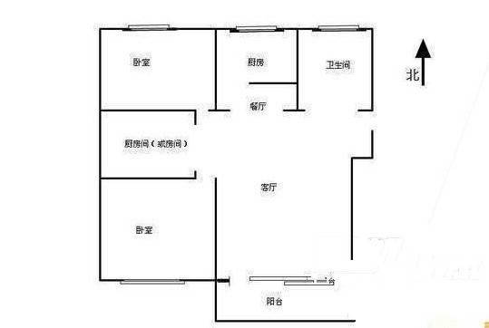 e世纪都市知音公寓2室2厅1卫93㎡户型图