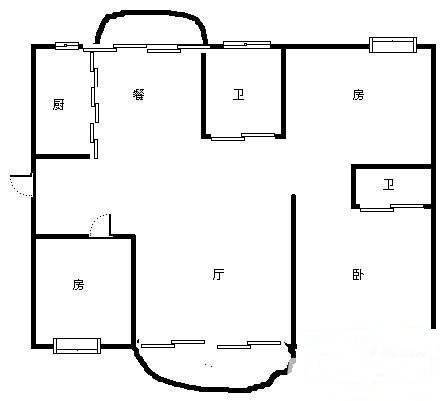 清合嘉园3室2厅2卫132.7㎡户型图