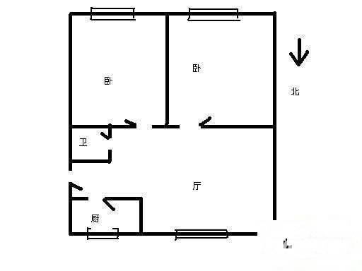 清合嘉园2室2厅1卫83㎡户型图