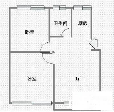 翡翠城丁香苑2室1厅1卫89㎡户型图