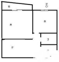 福田城市花园2室2厅1卫59㎡户型图