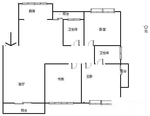 小城之春3室2厅2卫134.9㎡户型图