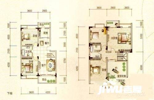 青城嘉园3室1厅1卫135㎡户型图