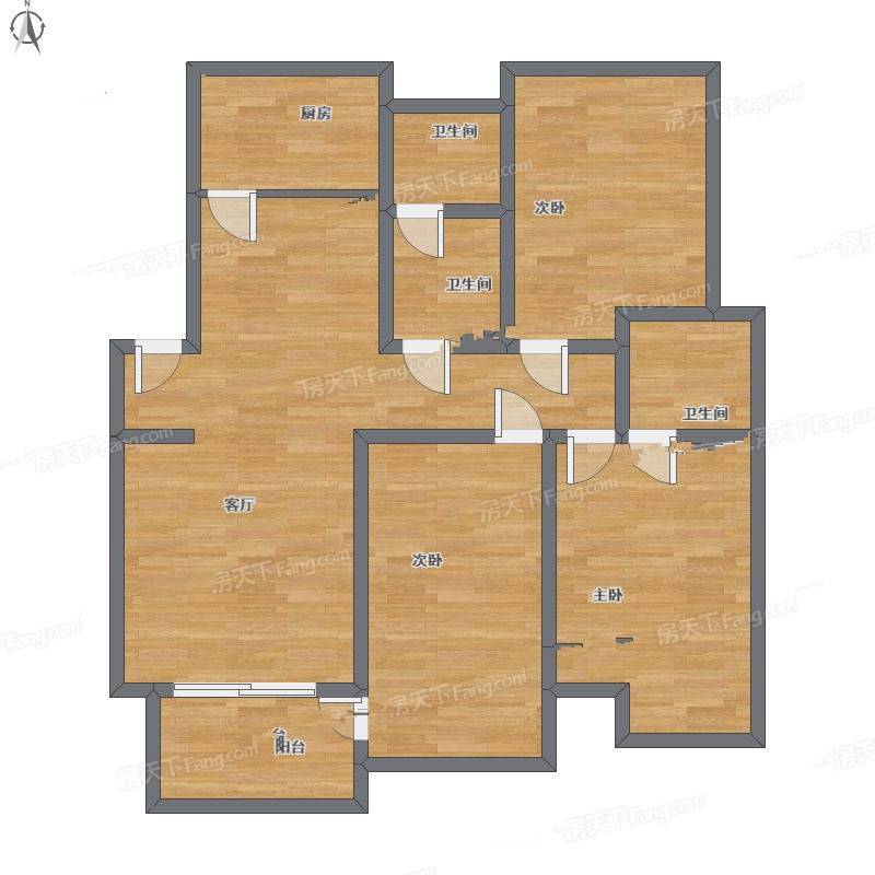 青城嘉园3室1厅0卫128㎡户型图