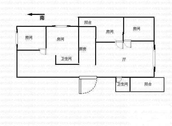 曼城4室2厅2卫89㎡户型图