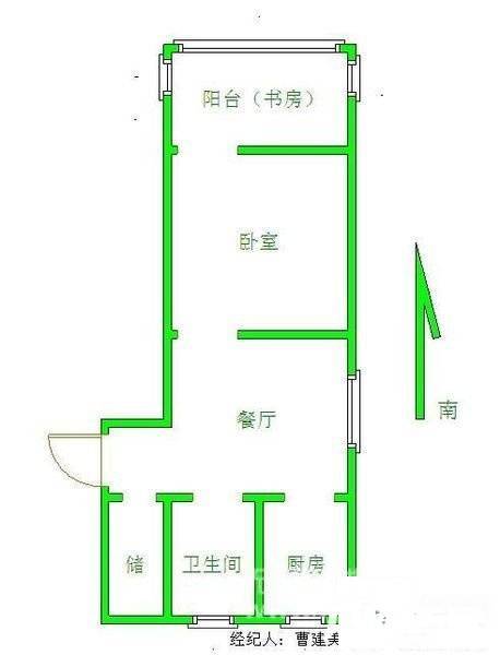 风尚蓝湾1室0厅1卫44㎡户型图