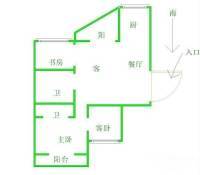 倾城之恋3室2厅1卫114㎡户型图