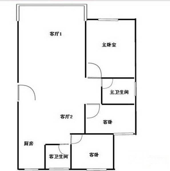 绿洲花园3室2厅2卫150㎡户型图