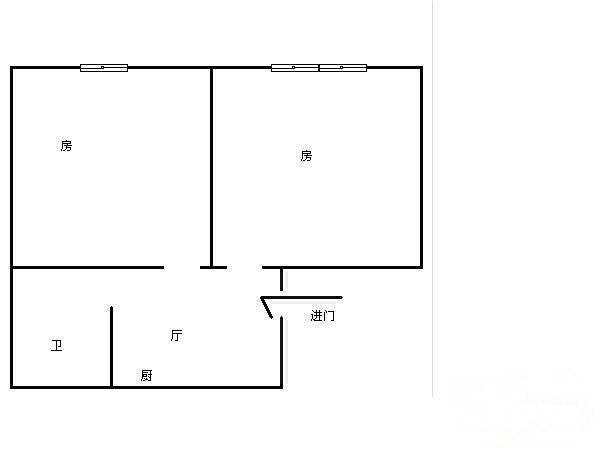 树园2室1厅1卫66㎡户型图