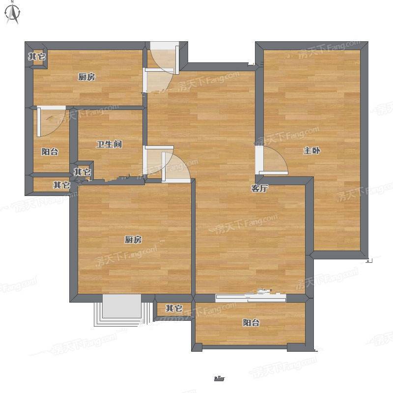 锦园2室1厅0卫87㎡户型图