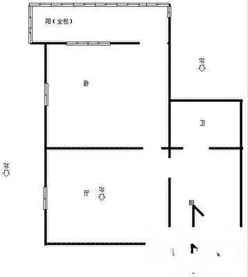 朝晖一区1室1厅1卫42㎡户型图