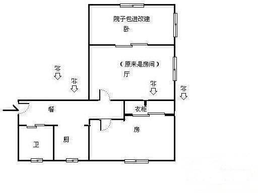 朝晖五区1室1厅1卫48㎡户型图