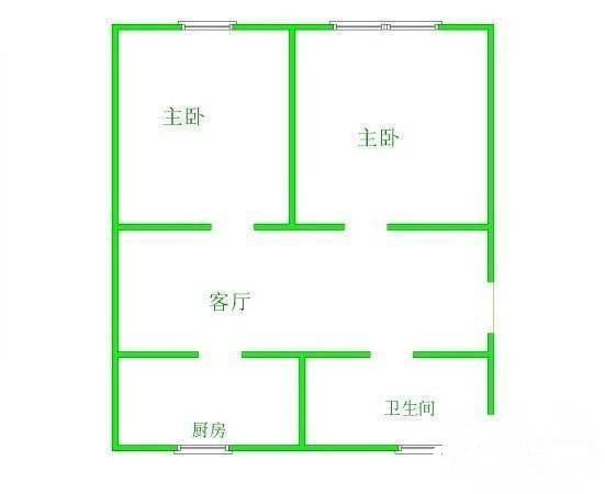 仙林苑2室1厅1卫49㎡户型图