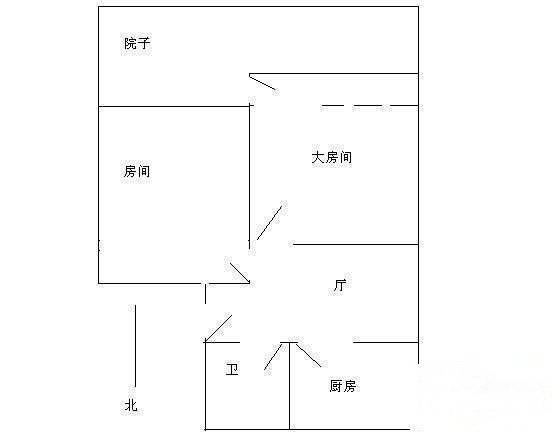 白泽弄2室1厅1卫56㎡户型图