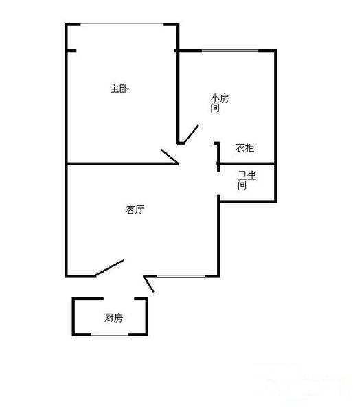 白泽弄2室1厅1卫56㎡户型图